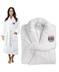 Deluxe Terry cotton with grand father of the bride barcode CUSTOM TEXT Embroidery bathrobe Deluxe Terry cotton with grand father of the bride barcode CUSTOM TEXT Embroidery bathrobe